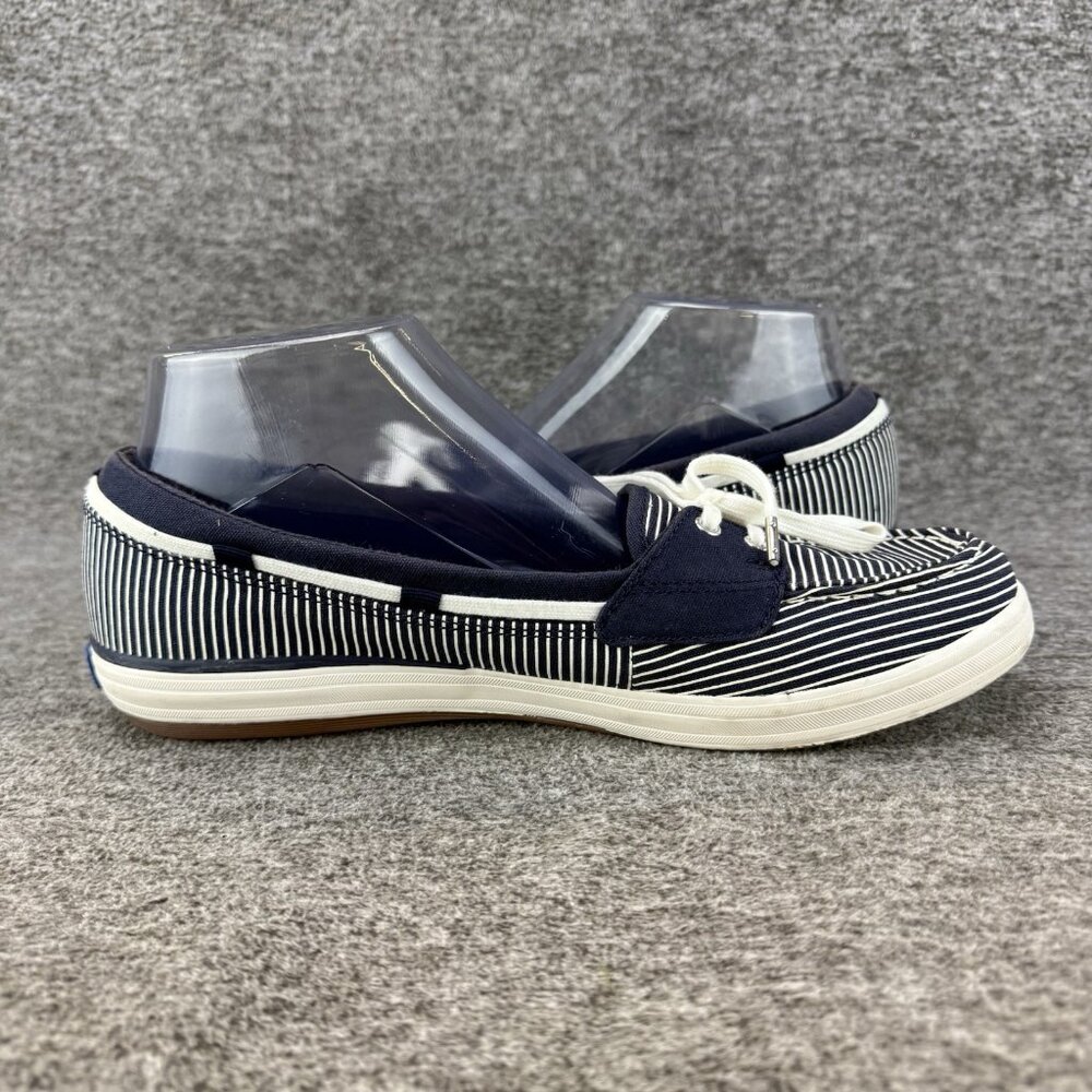 ✅Keds Loafers Womens 9 Striped Navy Blue and White Ortholite  Slip On Boat Shoes - Picture 8 of 10